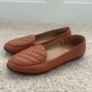 Womens AEROSOLES Briella Quilted Ballet Flats in Cognac  Size 9